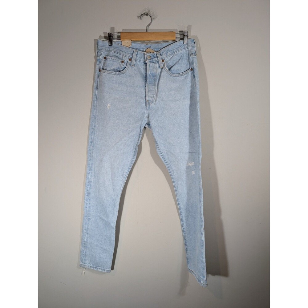 Levi's 501 Womens Light Wash Skinny High Rise Jeans Sz 30x30 Clean Girl Western